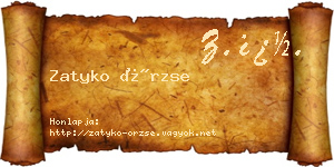 Zatyko Örzse névjegykártya